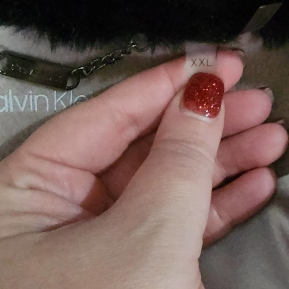 CALVIN Klein Thistle Faux Fur-Trimmed Wool Blend Belted Coat plus size XXL, XL - Picture 12 of 15